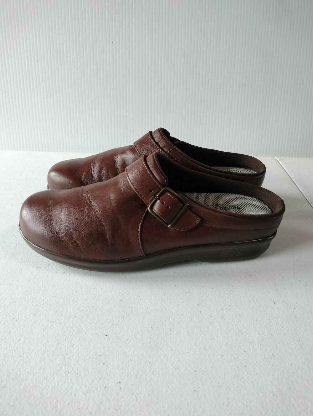 SAS Tripad Comfort Womens Brown Leather Slip On Clogs Mules 10 Travel